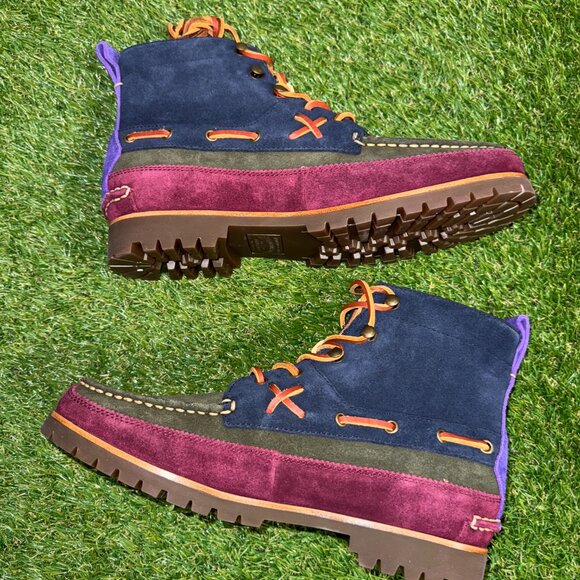 Polo Ralph Lauren Country Ranger Mid Colorblock Cow Suede Boots Multicolor Men 9